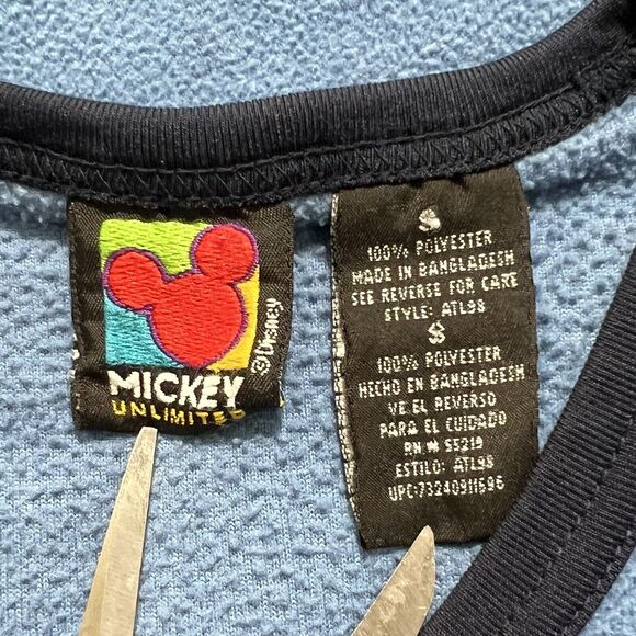 Vintage Disney Mickey Unlimited Women's Small V Neck Fleece Pullover Sweater - Picture 3 of 12